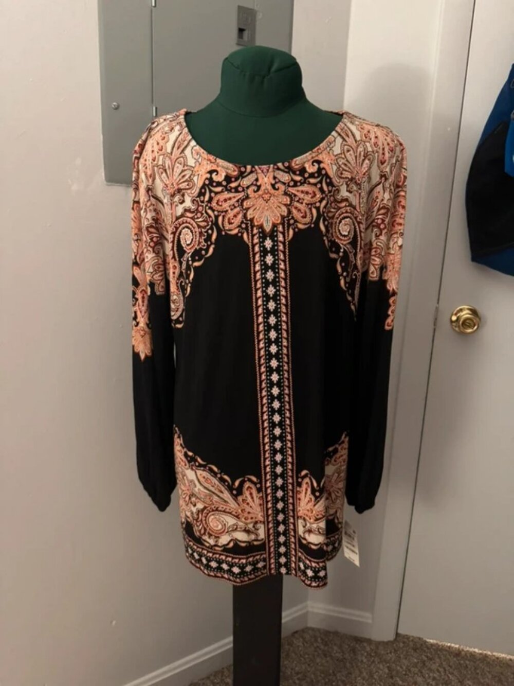 Dress with Floral Design and Rhinestones
